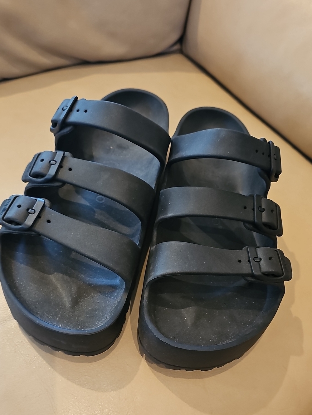 Birkenstock Women's Triple-Strap Black Sandals